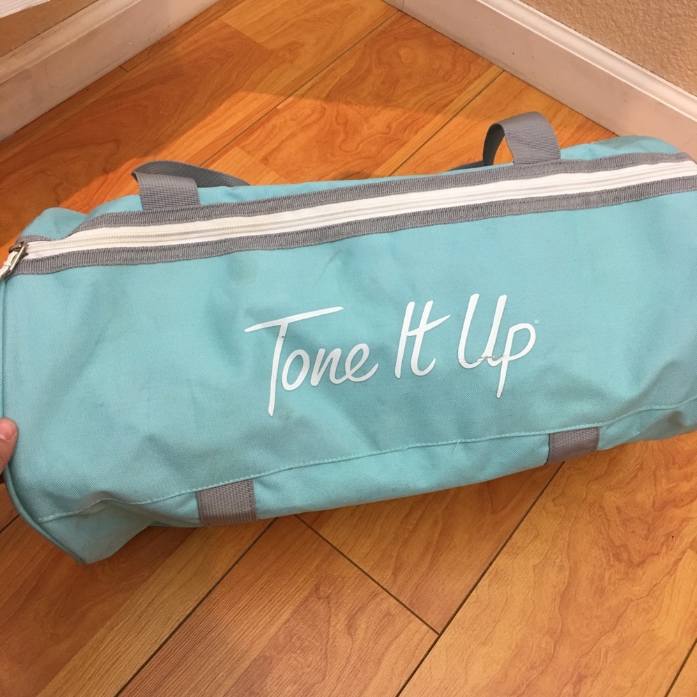 Tone it up teal blue gym bag